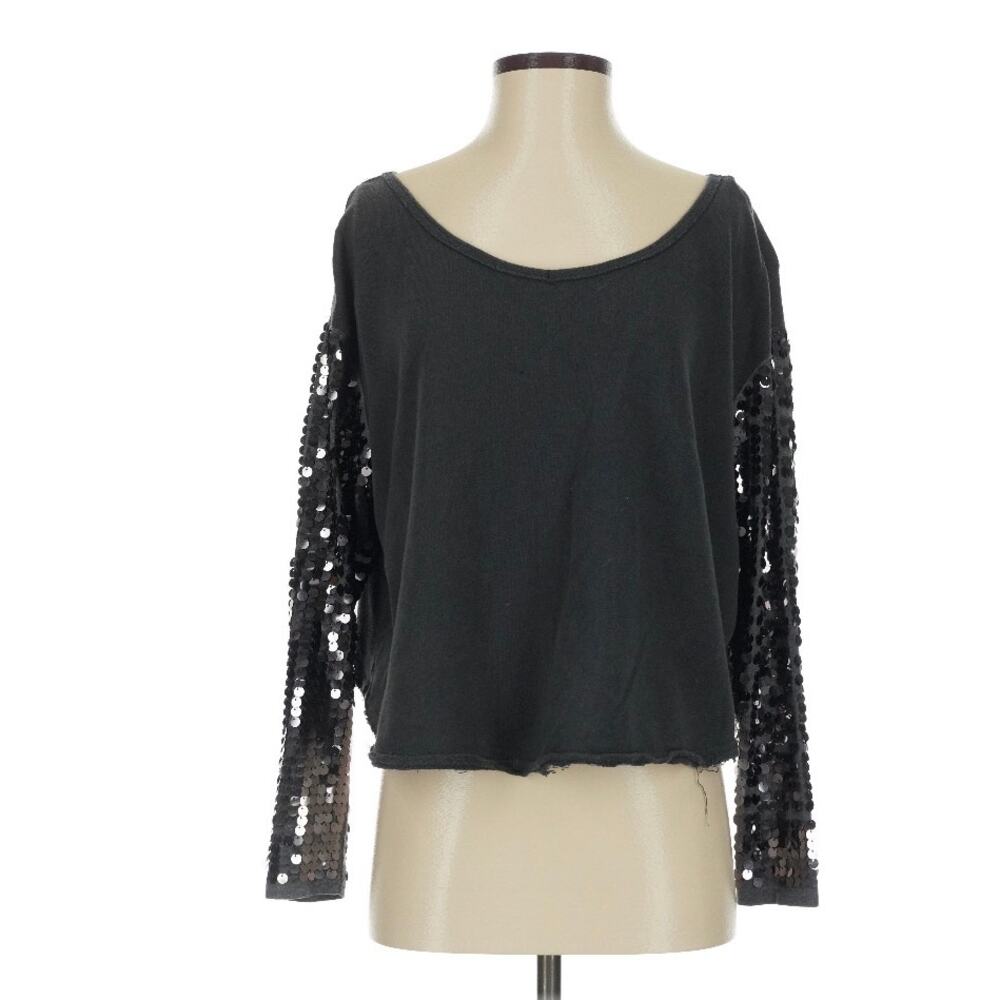 Free People / Charoal Sequin Sweatshirt / sz S